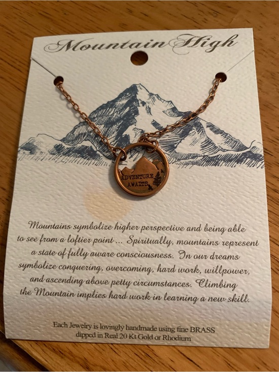 Louren Spencer Jewelry - Mountain High Round Hollow Charm w/ mountains inside Necklace
